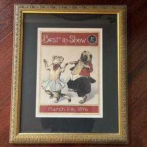 Framed page from vintage reproduction calendar.  16 x 19 professionally framed